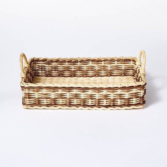 Studio McGee Woven Rectangular Checker Gathering Tray -‎ Threshold - Picture 1 of 4